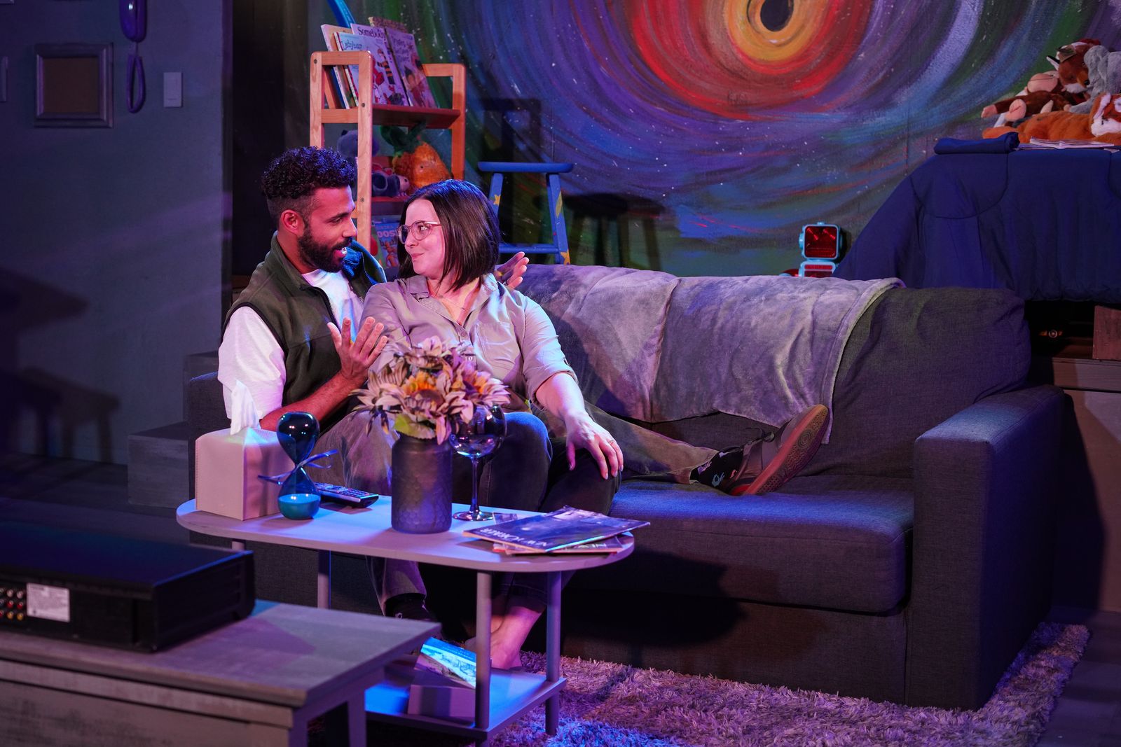 Howie on the couch with his scene partner in Rabbit Hole